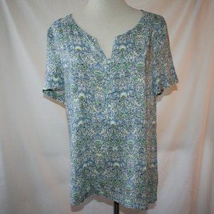 Rose & Thyme Multi-Colored Print Blouse Large
